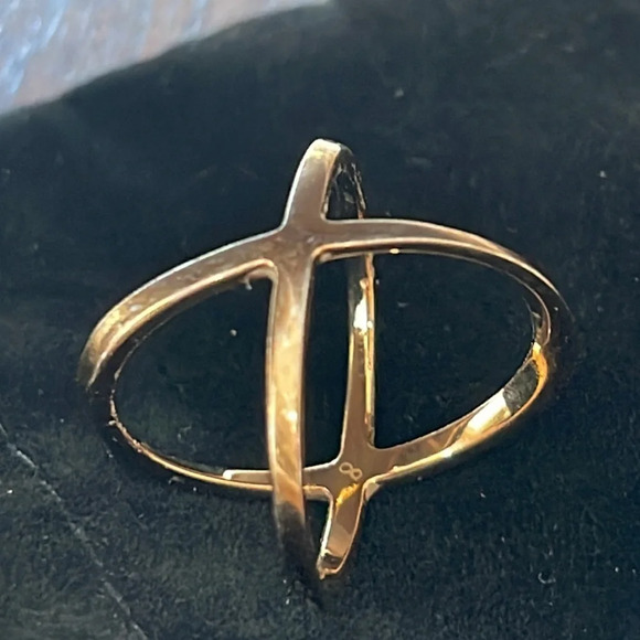 Michael Kors Pave Ring Criss Cross X Rhinestone size 8 - Picture 13 of 14